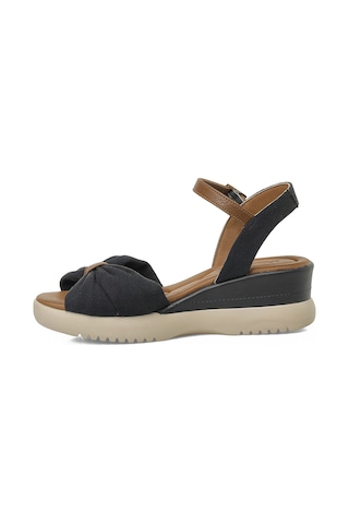 Polaris 327558.z Lacivert Kadın Dolgu Topuk Sandalet 000000000102251222