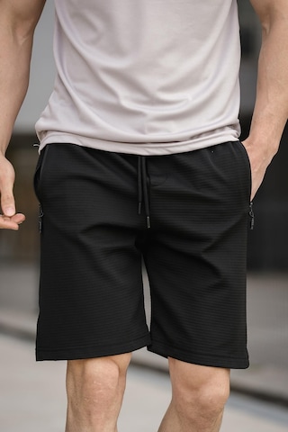 Oksit Sams Fermuarlı Detaylı Dokuma Slim Fit Likralı Erkek Bermuda Şort 001