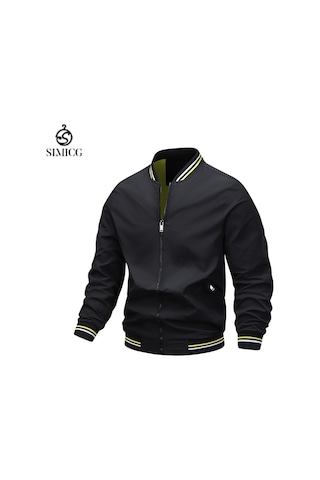 İlkbahar Ve Sonbahar Erkek Günlük Bol Ceket Siyah