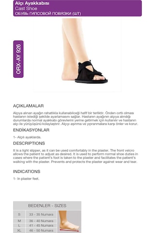 Alçı Terliği Tek Alçı Sonrası Yürüme Terliği Orx -ay926