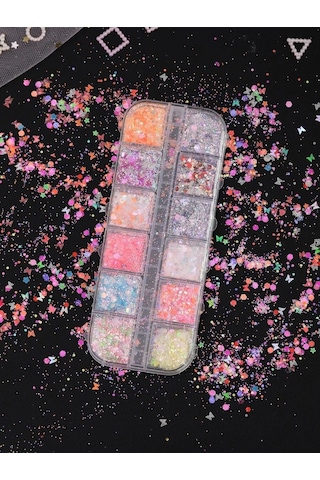 Karanlıkta Parlayan Floresan Tırnak Süsleme Folyo Pulları Kelebekler Yıldızlar Nail Art