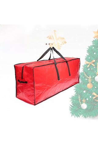 Yunboo Kırmızı Pe Örgü Noel Ağacı Depolama Çantası - Büyük Kapasiteli 122x38x50cm - Dayanıklı Tatil Dekorasyonu Saklama Çanta