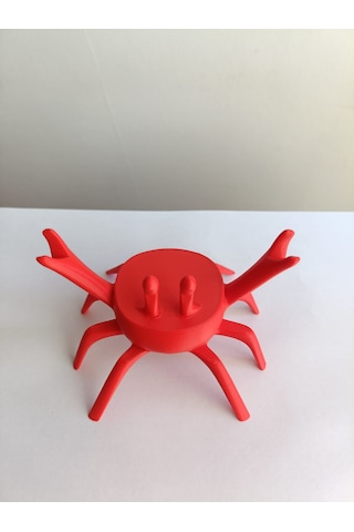 Yengeç Kaşık Tutucu 3d Baskı Mutfak Kaşık Standı Kırmızı