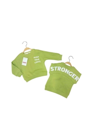 Çikoby Erkek Bebek Your Limits Yazılı Sweatshirt-13681 Yeşil
