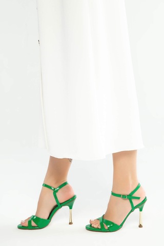 Tamer Tanca Kadın Vegan Yeşil Topuklu Ayakkabı 932 7544 Bn Sndlt Y23 Yesıl Rgn
