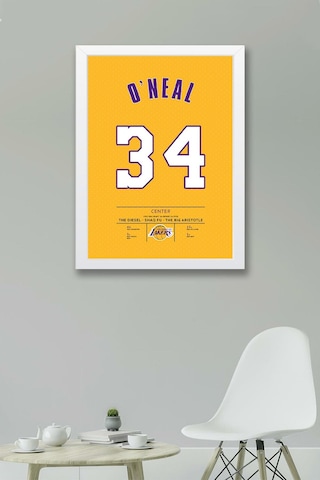 Shaquille O'neal Forma Çerçeveli Tablo - Nba Los Angeles Lakers Jersey