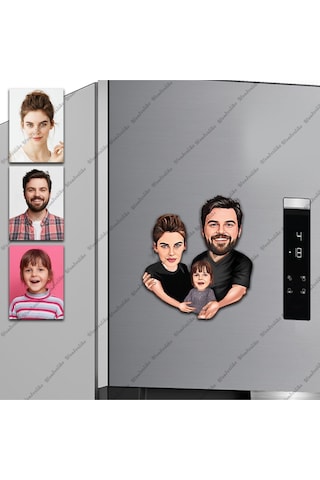 Karı Koca Aile Tasarımlı Buzdolabı Magneti/resim Gönder Magnet