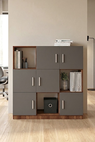 Yurudesign Vario G Ofis Klasör Dolabı Kitaplık Barok-Antrasit VO7