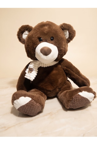 Peluş 45 Cm Atkılı Ayıcık Kahverengi