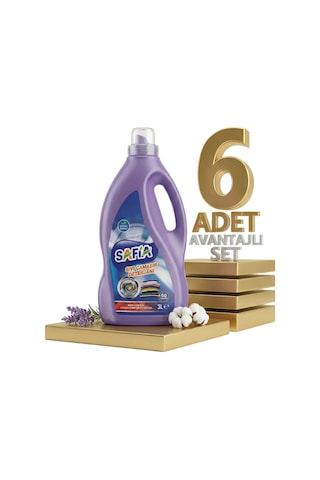 Safia Bitkisel Sıvı Çamaşır Makine Deterjanı Renkliler 6x3 Lt 3 L