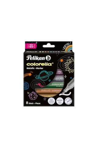Pelikan Keçeli Kalem Colorella Metalik 8 Renk Keçeli Boya Kalemi