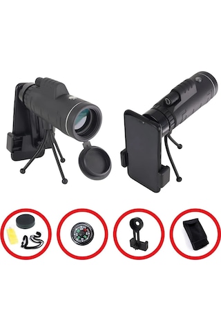 Skypal St-201m 40x60 Monoküler Tripodlu Dürbün Taşıma Çantası Ve Mobil Aparat Siyah