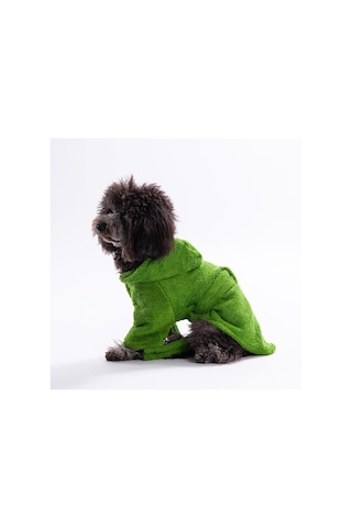 Limon Yeşili Pattaya Köpek Bornozu-köpek Kurulama Havlusu- Kedi Köpek Kıyafeti