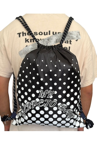 Suya Dayanıklı Kaliteli İmperteks Kumaş İpli Sırt Çanta Siyah