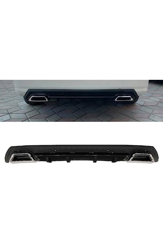 Renault Megane 3 2008-2016 Siyah Krom Kare Egzozlu Difüzör Difizör Mat Siyah