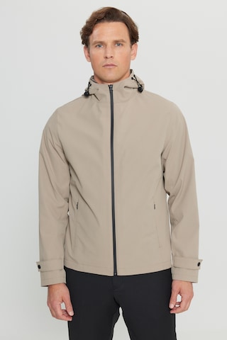 Altınyıldız Classıcs Erkek Bej Softshell Standart Fit Normal Kesim Kapüşonlu Cepli Mont