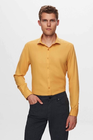 D's Damat Erkek Gömlek Slim Fit Hardal Renk 6EF02ORT00288 Hardal