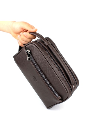 Erkek Kahverengi El Çantası Portföy Çanta İki Bölmeli El Çantası Kahverengi