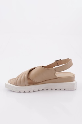 Dgn 30005 Kadin Kalin Çapraz Bantli Sandalet 30005-2108-R0152 Bej