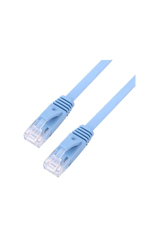 Lemestar Mavi 1m Rj45 Cat6 Düz Ağ Kablosu - 1000mbps Gigabit, Su Geçirmez, Anti-parazit, Saf Bakır Çekirdek, 250mhz Aktarım Hızı