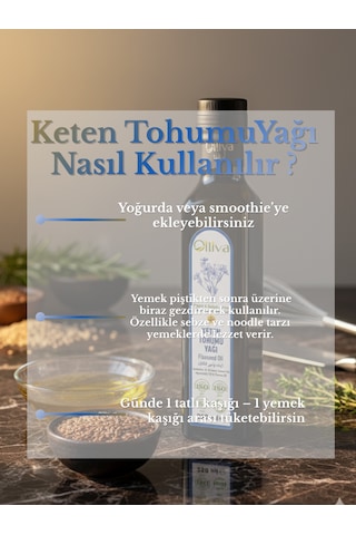 %100 Doğal Keten Tohumu Yağı 250 Ml Soğuk Sıkım Cam Şişe