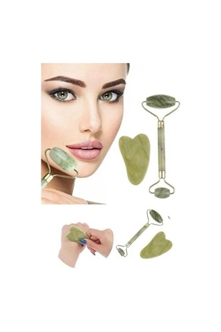 Jade Roller Gua Sha Taşı Seti