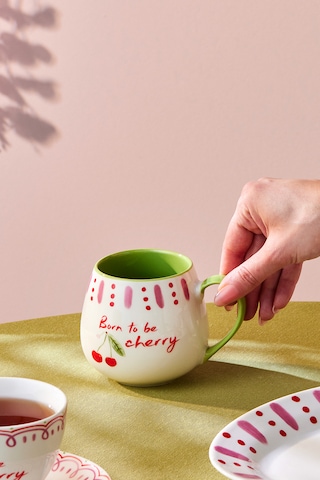 Karaca Cherry Time Kupa 355 Ml Yeşil