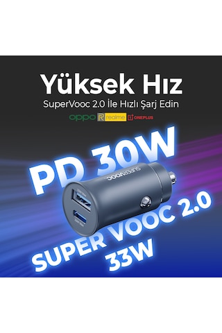 Bix 33w Type-c Pd Ve Usb-a Çift Portlu Araç İçi Hızlı Şarj Cihazı