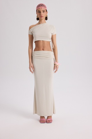 Mai Collection Mai Studios Co. Ivan Büzgülü Bej Crop Etek Takım Bej