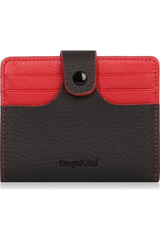 Cengiz Pakel Hakiki Deri Para Bölmeli Erkek Kartlık 2481-Siyah-Kırmızı (496175812)-2481-Siyah-Kırmızı