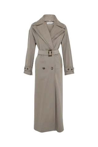 Armine Seyyar Garni Yakalı Pardesü 24k8006 Vizon Vizon