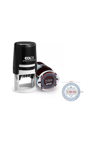 Colop R40 Tarih Kaşe Tr/24 Saat Siyah Kasa Kırmızı Keçe - 40 MM