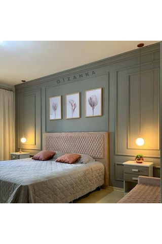 Yatak Odası Tasarım Boyanabilir Çıta Hazır Kesim Anka132