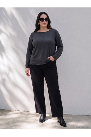 Lcw Curve Siyah Büyük Beden Straight Fit Kadın Jean Pantolon