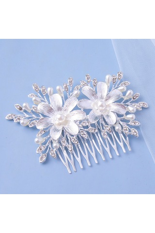 Nedime Düğün Dating Alışveriş İçin Lüks Rhinestone Çiçek Tarzı Takı İle 10 Teeth Kız Saç Tomberi Çok Renkli