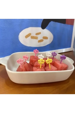 Aurora Kara Kedi Çocuk Mini Karikatür Meyve Çatalı Seti Siyah