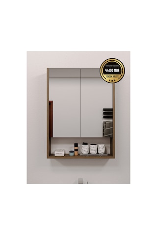 Lotus Banyo Dolabı Aynalı Raflı Kapaklı 7001