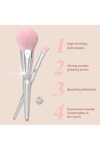 Moveevo 11 Adet Makyaj Fırçası Seti Taşınabilir Küçük Set Fırçalar Başlangıç Pudra Göz Farı Fırçaları