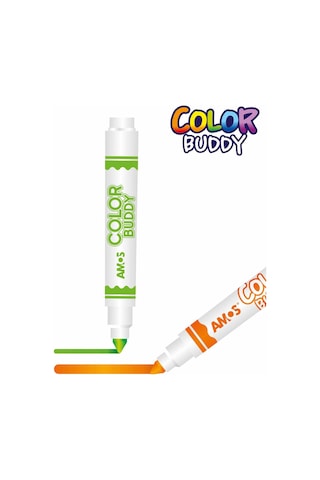 Amos Color Buddy - 10 Renk Keçeli Kalem Yıkanabilir