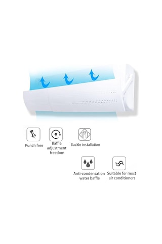 Anti Direct Blowing Geri Çekilebilir Klima Rüzgar Deflektörü Bölmesi Ayarlanabilir Klima Kalkanı Kapak Ön Cam 2019 Klima Kapağı