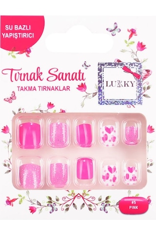 Lukky Kalp Baskılı Yapışkanlı Takma Tırnak Seti