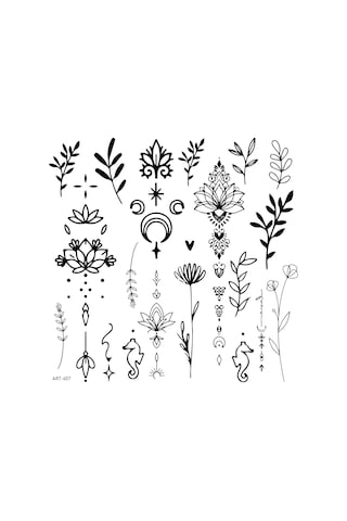 Botanik -2 Geçici Dövme,geçici Tattoo ,vücut Dövme,kol Bilek Dövme,boyun Dövme,sırt Dövme