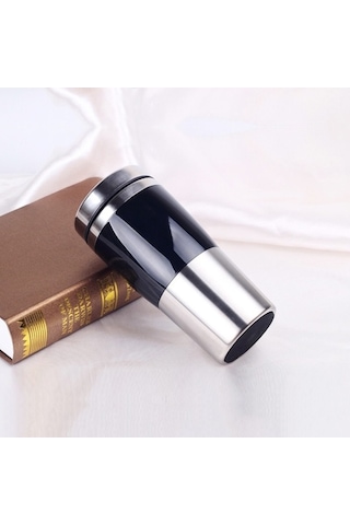 Novahub Paslanmaz Çelik 430ml Kupa Şişe, İç Yalıtımlı, İş İçin Siyah