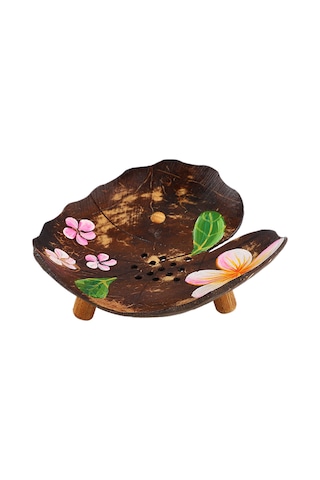 Hindistan Cevizi Kabuğu Yapımı Tepsi Depolama Sabunluk Banyo Paneli Duş