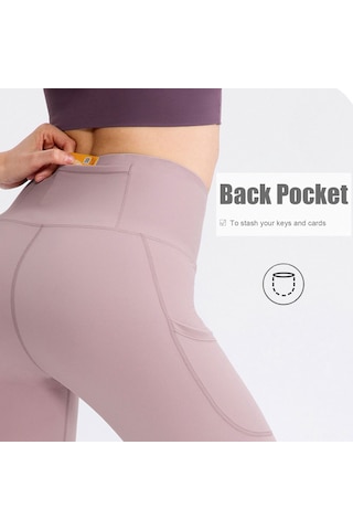 Kosona Kadın Yüksek Bel Gönlük Giyilebilir Spor Taytları - Soluk, Hızlı Kuruyan, Deri Kabartıcı, Cep Desenli Mavi 4/s 02338 Koyu Mavi