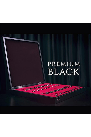 Gifthome Premium Black Metal Klasik Satranç Takımı Ve Mermer Desenli Sandıklı Mdf Tahtası 36x36x6 Cm.