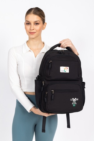 Modern Ve Fonksiyonel Tasarım Çok Gözlü, Şık Okul Sırt Çantası - Siyah Siyah