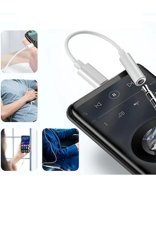 Aux Type-c To 3.5mm Jack Uyumlu Kulaklık Dönüştürücü - İphone, İpad Ve Type-c Cihazlar İle Uyumlu 1