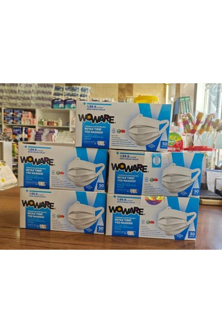 Woware Lastikli Telli Cerrahi Yüz Maskesi 5 x 50'li