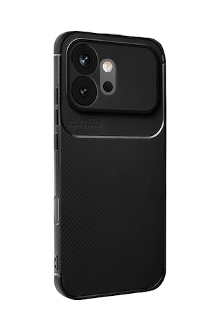 Huawei Honor 600 Kılıf Karbon Silikon Case Siyah